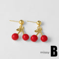 Liv Cherry Heart Drop Earrings [QX6RA9IG]