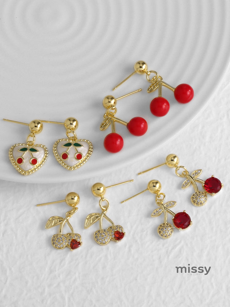 Liv Cherry Heart Drop Earrings [CKAU7W7K]