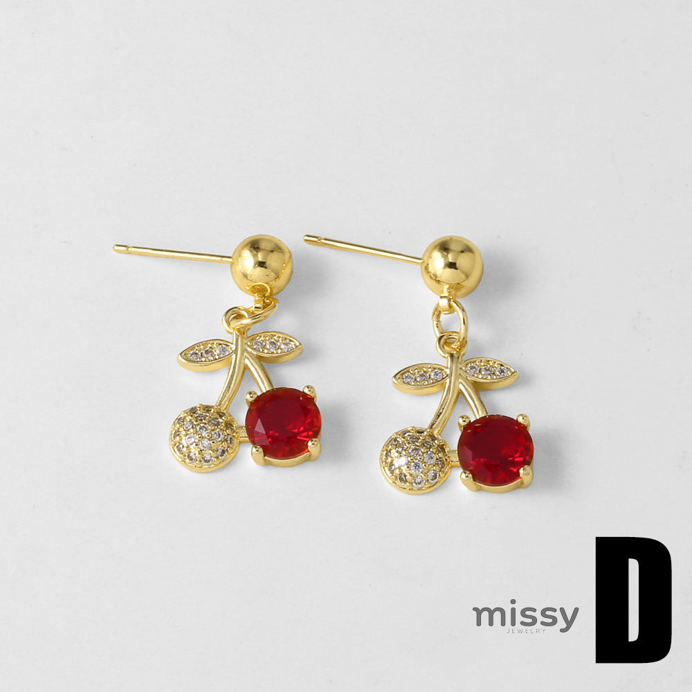Liv Cherry Heart Drop Earrings [3LATKHP0]