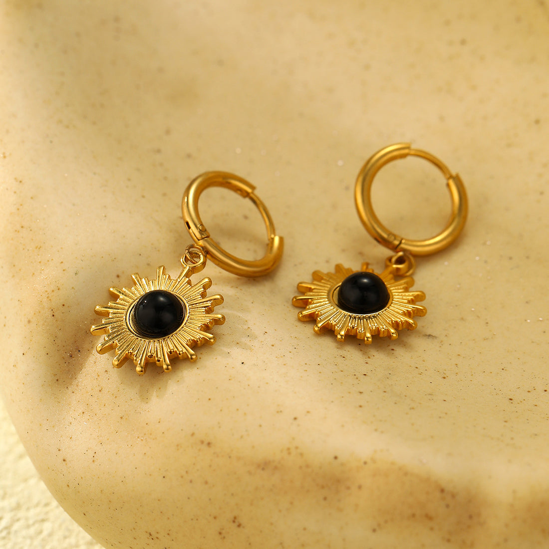 Loghan Delicate Sunflower Stud Earrings [091EBNTP]