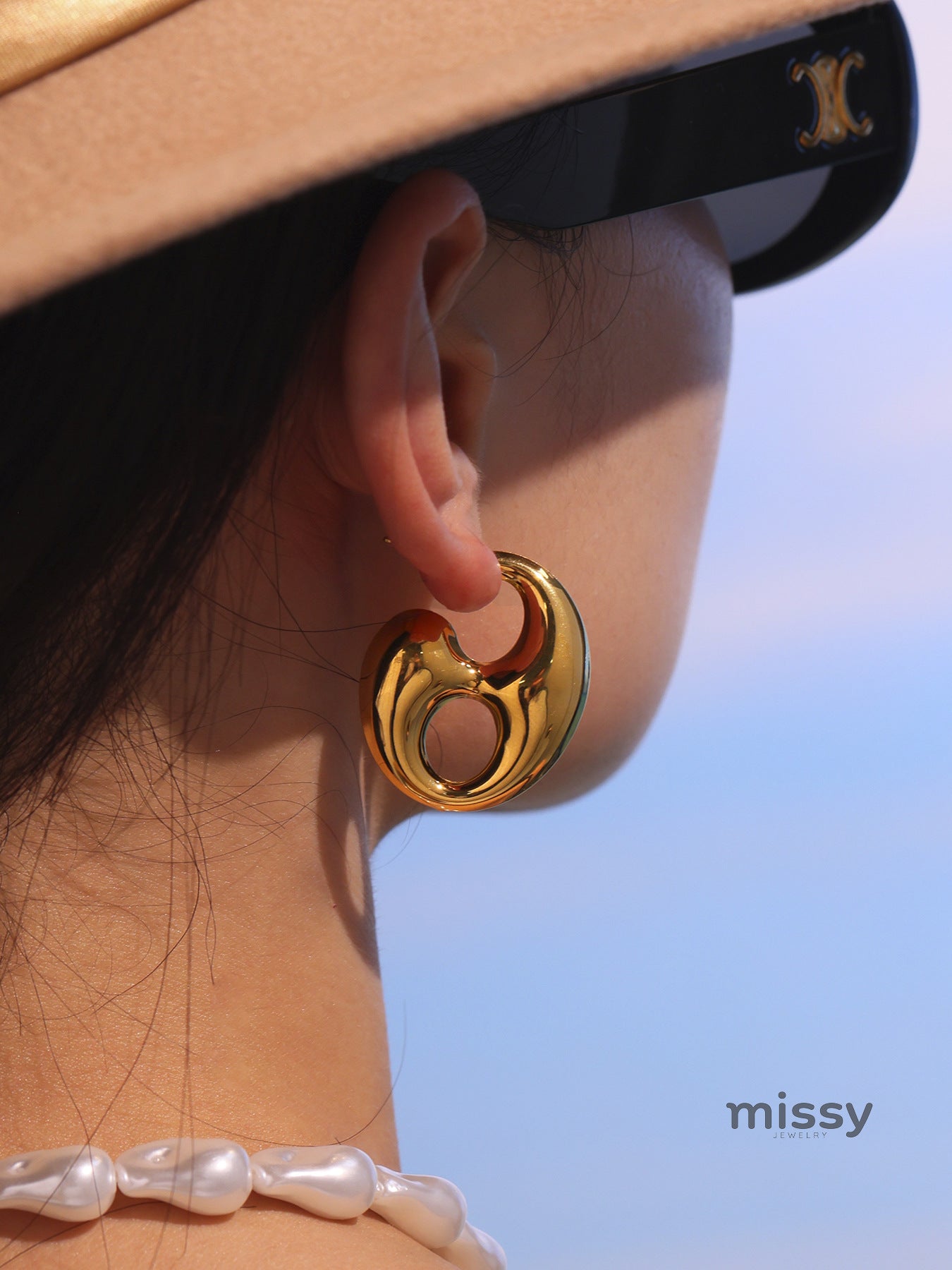 Lorelei Polished Coffee Bean Earrings [3ABASSXD]