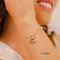 Lotus Birthstone Cube Necklace [4YV5LBKT]