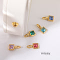 Lotus Birthstone Cube Necklace [F1S2MJWT]