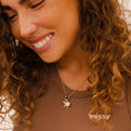 Lotus Birthstone Cube Necklace [QALK205Y]
