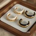 Louella Glazed Hammered C-Hoop Earrings [UIVJASYP]