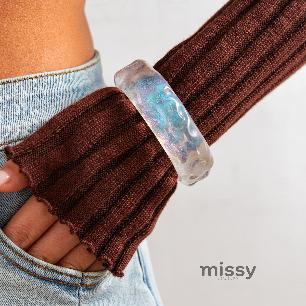 Lucero Glitter Bangle Bracelet