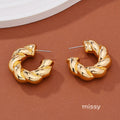 Lucina Bold C Hoop Earrings [O78DDBAM]