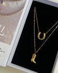 Lucky Horseshoe Pendant Necklace [IDW2M5C5]