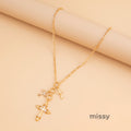 Lyana Vintage Rhinestone Cross Necklace [JMRSPHED]