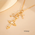 Lyana Vintage Rhinestone Cross Necklace [YGERQO6H]