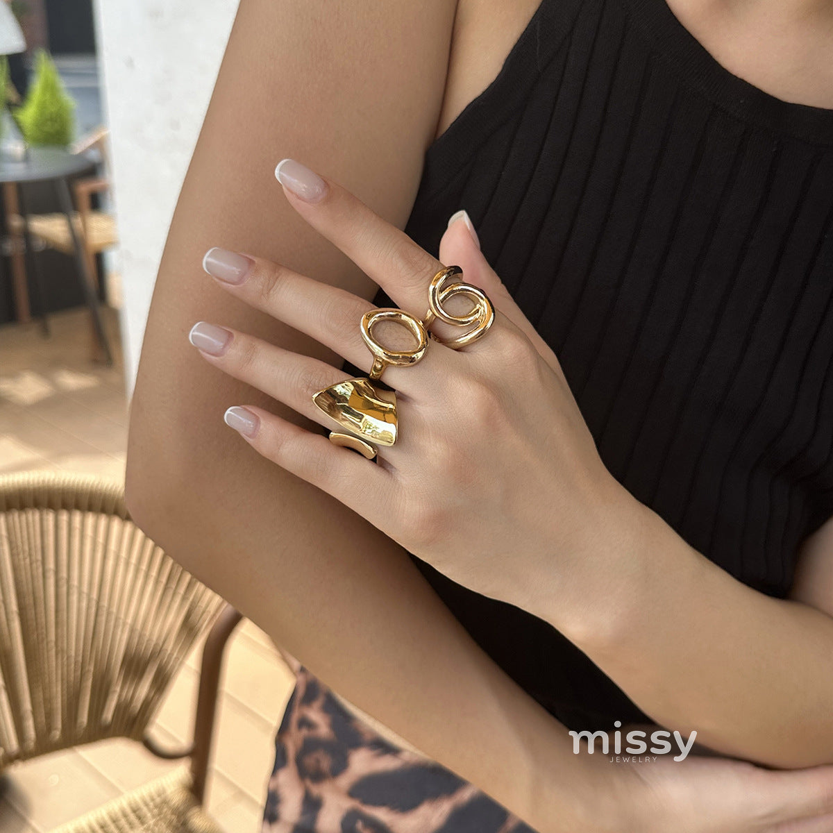 Lynn Geometric Ring Set [1J8AU224]