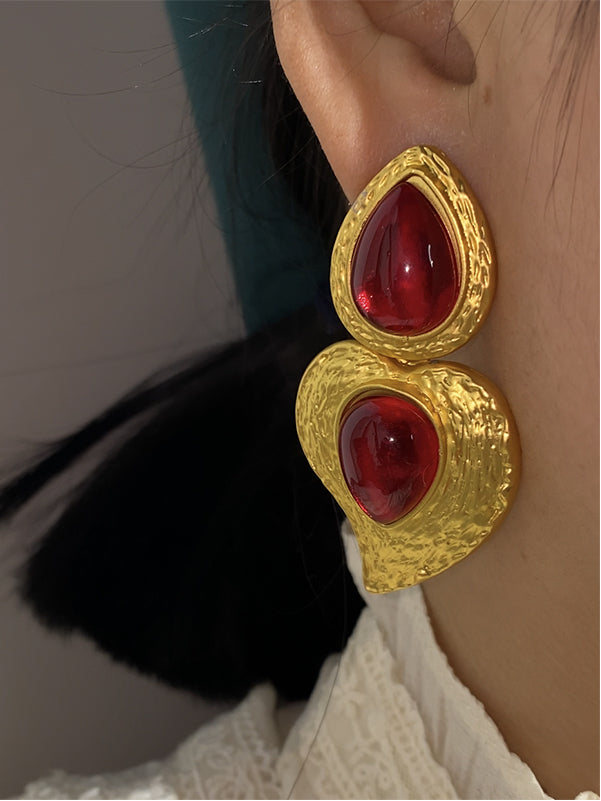 Lynnleigh Exaggerated Heart Earrings [MSJLKLZ7]