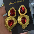Lynnleigh Exaggerated Heart Earrings [5J27SUNQ]
