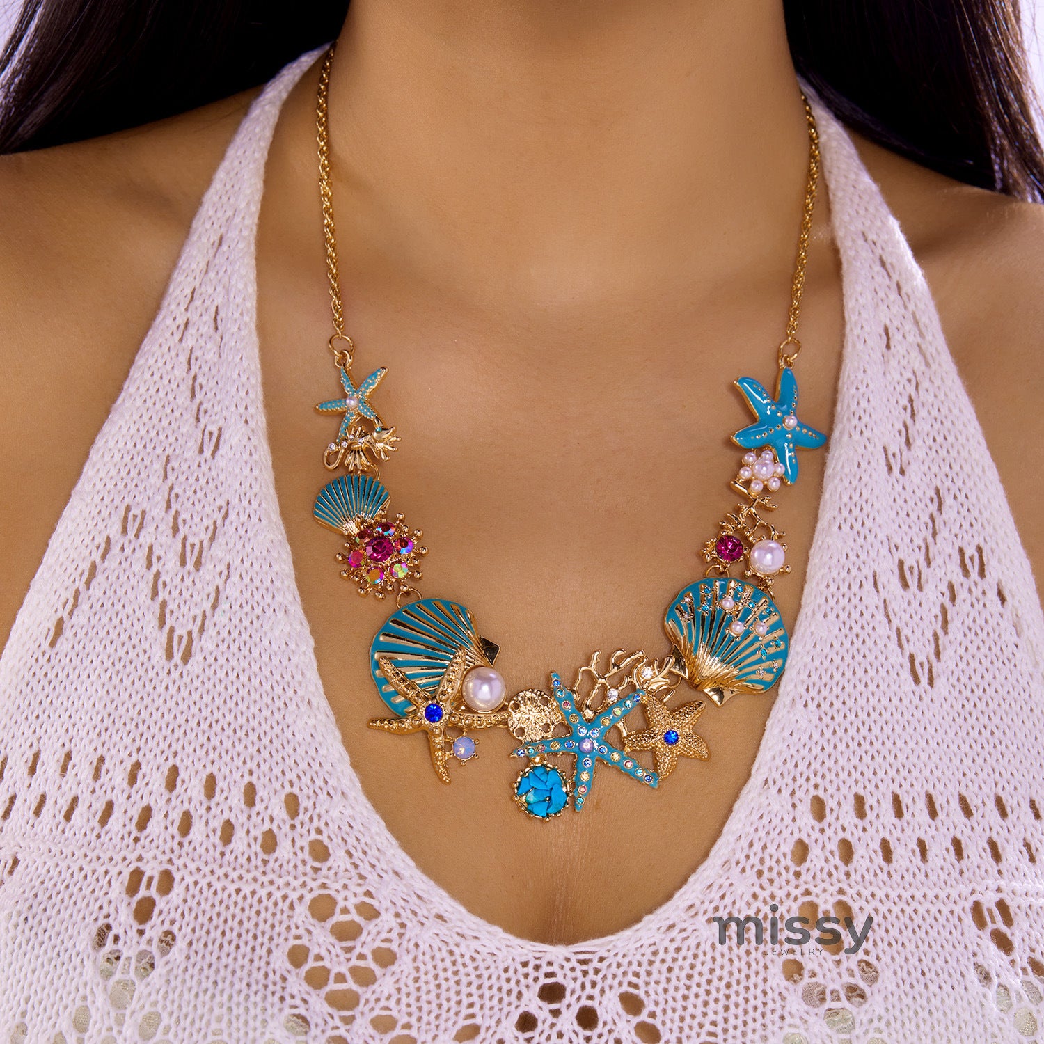 Mabel Coral Shell Pearl Set [MDV312ND]