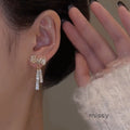 Macee Gold Zircon Bow Earrings [PCQNWA5L]
