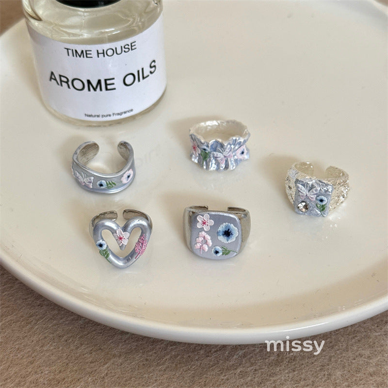 Madison Enamel Butterfly Ring [TX3S981T]