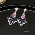 Maelee Zircon Feather Drop Earrings [AO7JADCY]
