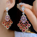 Maelee Zircon Feather Drop Earrings [H1ET6ONK]