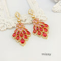 Maelee Zircon Feather Drop Earrings [Q6M8FK58]