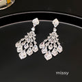 Maelee Zircon Feather Drop Earrings [ZSK73HBH]