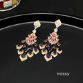 Maelee Zircon Feather Drop Earrings [KN5XA01Z]