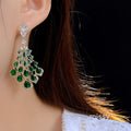 Maelee Zircon Feather Drop Earrings [58WJ3GCP]