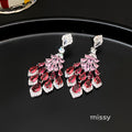 Maelee Zircon Feather Drop Earrings [DPGENS3G]