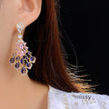 Maelee Zircon Feather Drop Earrings [YOGSLYKZ]