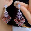 Maelee Zircon Feather Drop Earrings [ZWX70LW5]