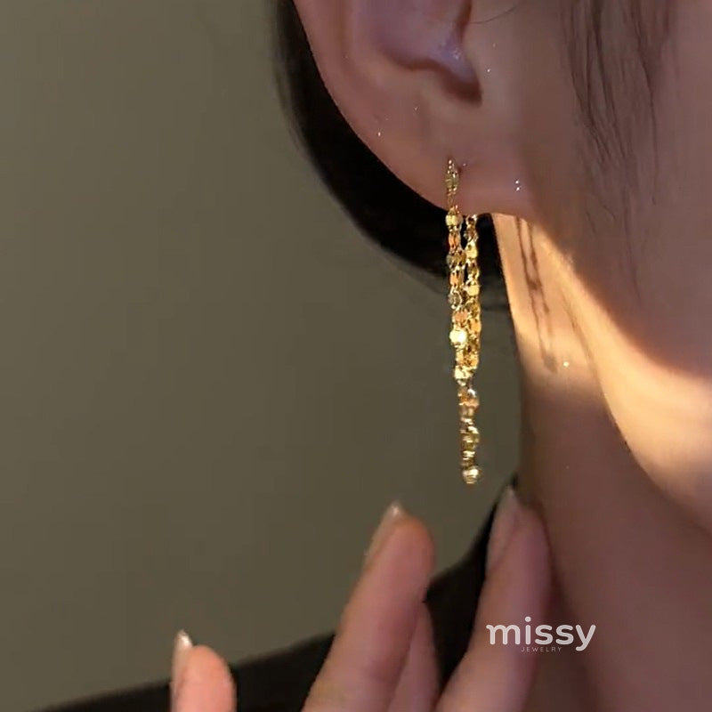 Maesyn Asymmetric Tassel Earrings [B8ISXELL]