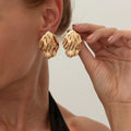 Mahi Wavy Metal Stud Earrings