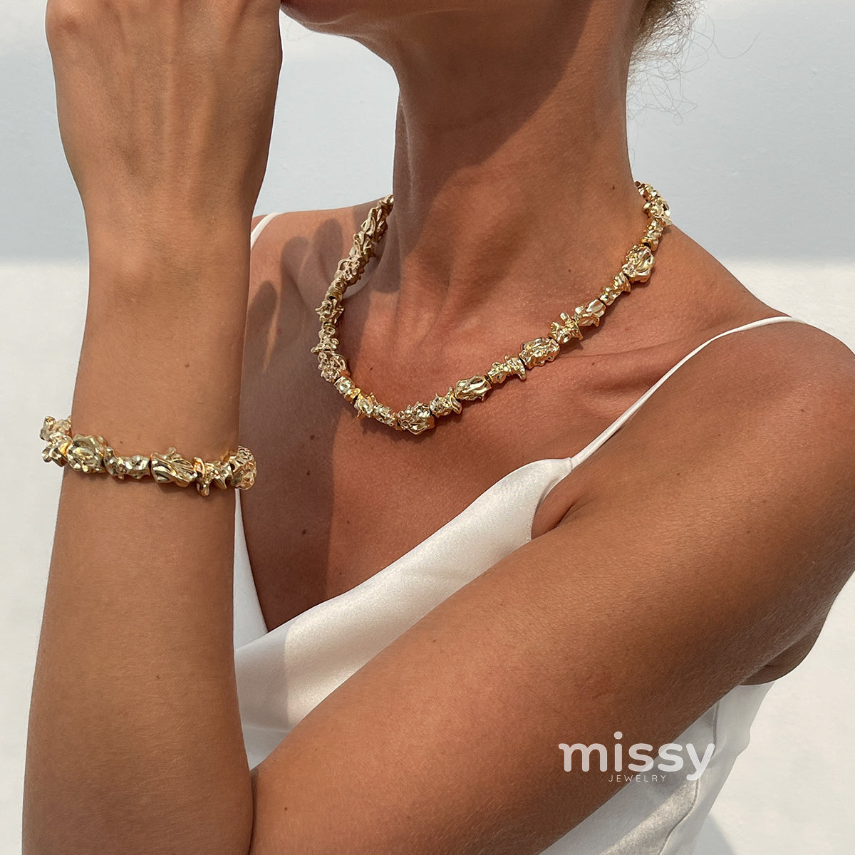 Maisey Folded Geometric Necklace Set