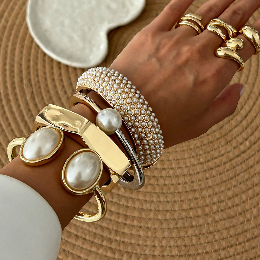 Mali Pearl Accented Cuffs [WRBWYDHV]