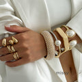 Mali Pearl Accented Cuffs [L49P5PUQ]