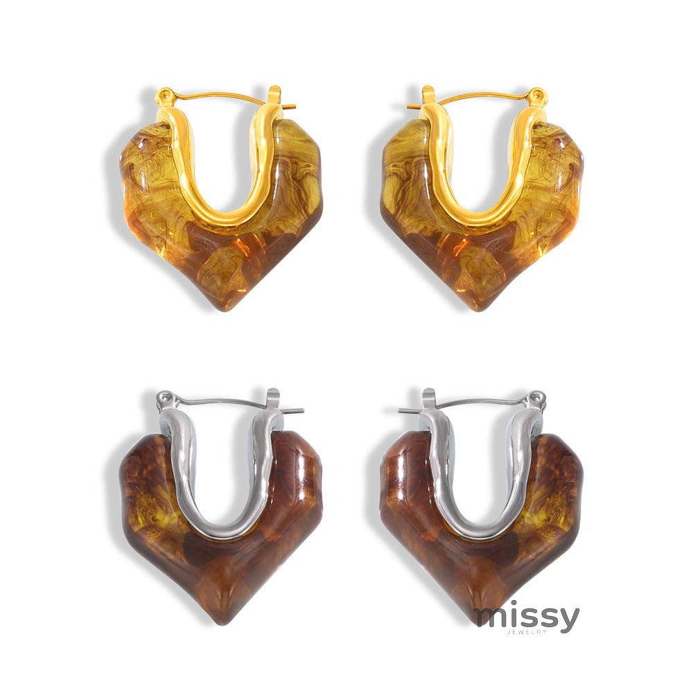 Malka Sculptural Resin Earrings [L8GIRR1J]