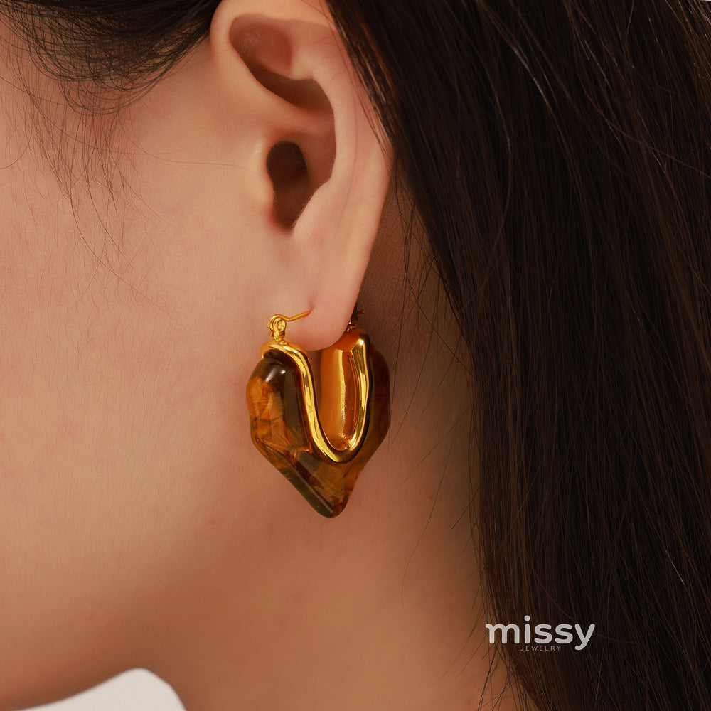 Malka Sculptural Resin Earrings [UX49Y5FG]
