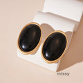 Margaret Retro Oval Drop Earrings [89VY8Z9Y]