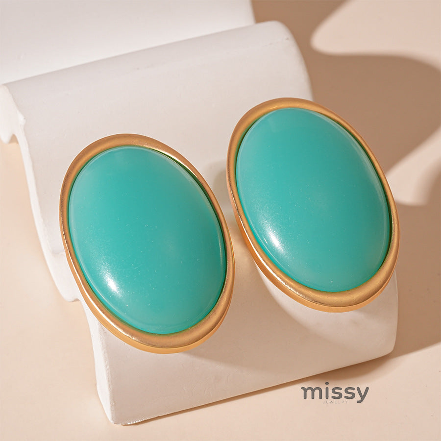 Margaret Retro Oval Drop Earrings [UHC5GU87]