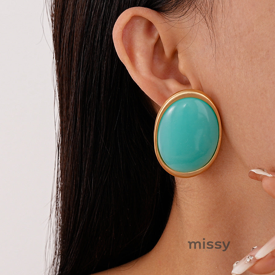 Margaret Retro Oval Drop Earrings [HVJ2YSFQ]