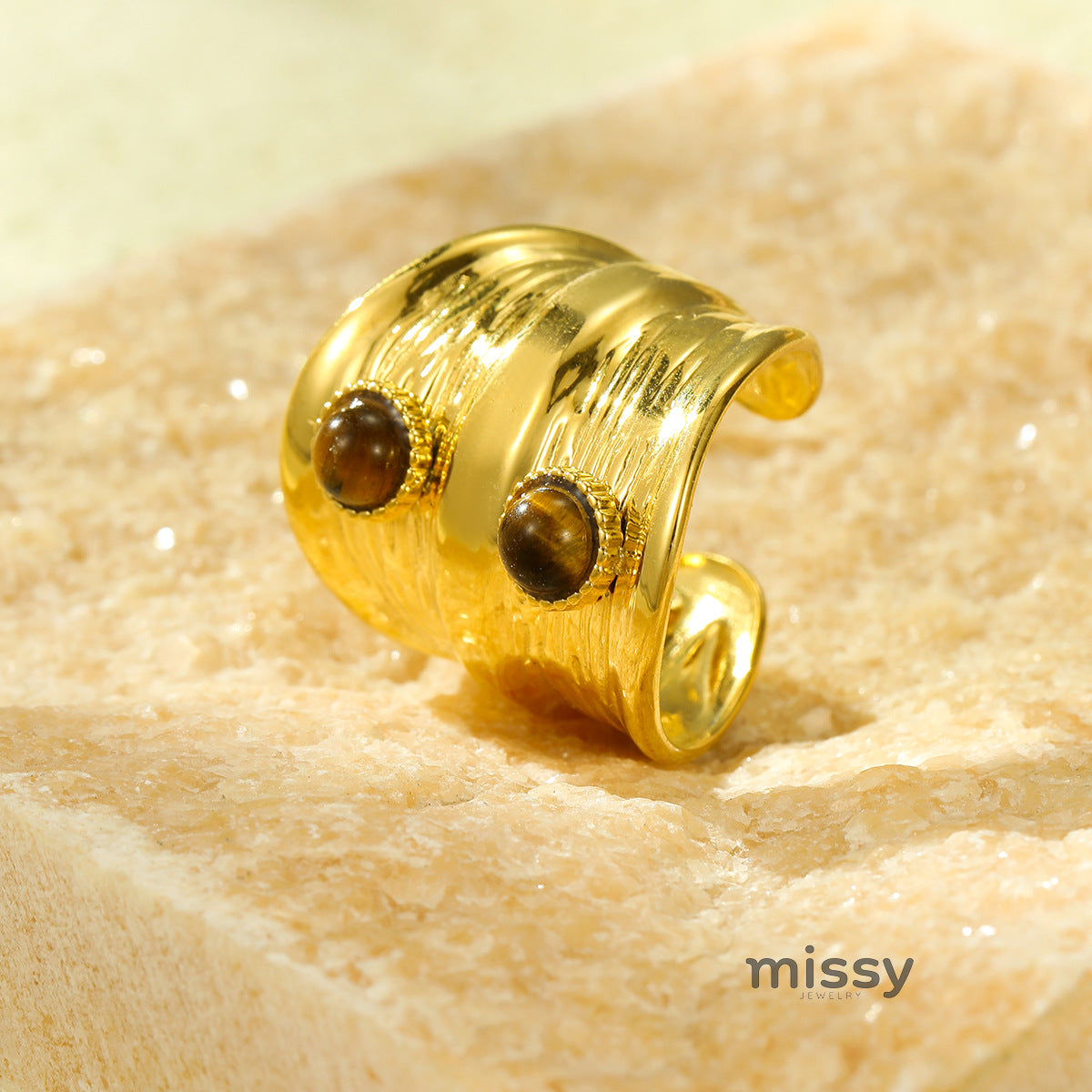 Marla Tiger Eye Statement Ring [AF38V1BH]