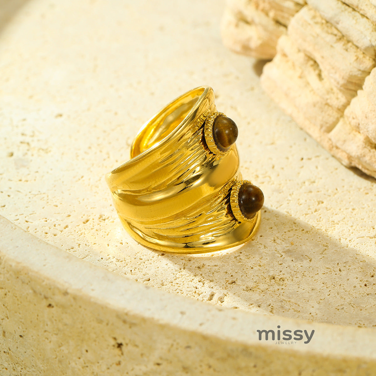 Marla Tiger Eye Statement Ring [N7LKT4K5]