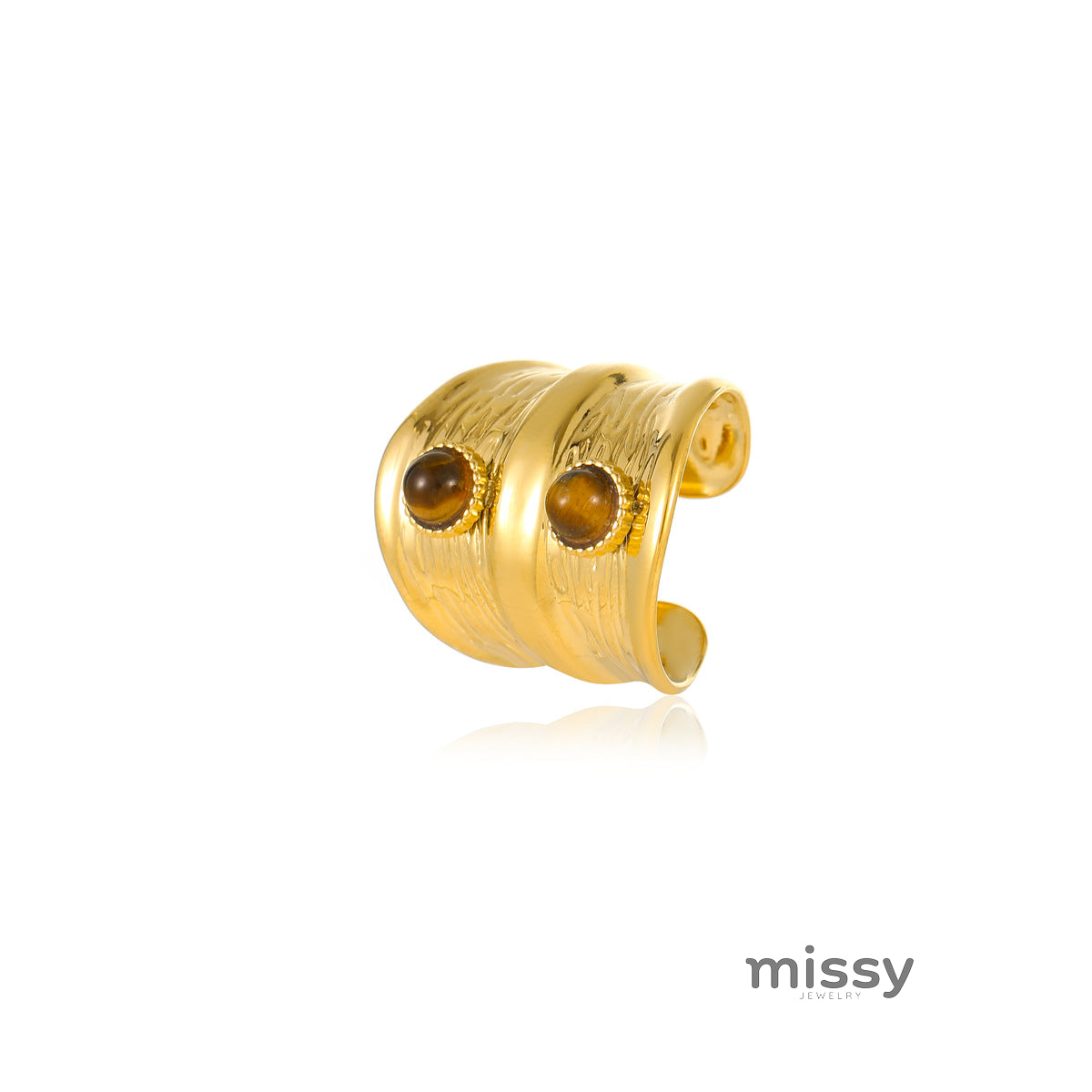 Marla Tiger Eye Statement Ring [BADKMR4R]