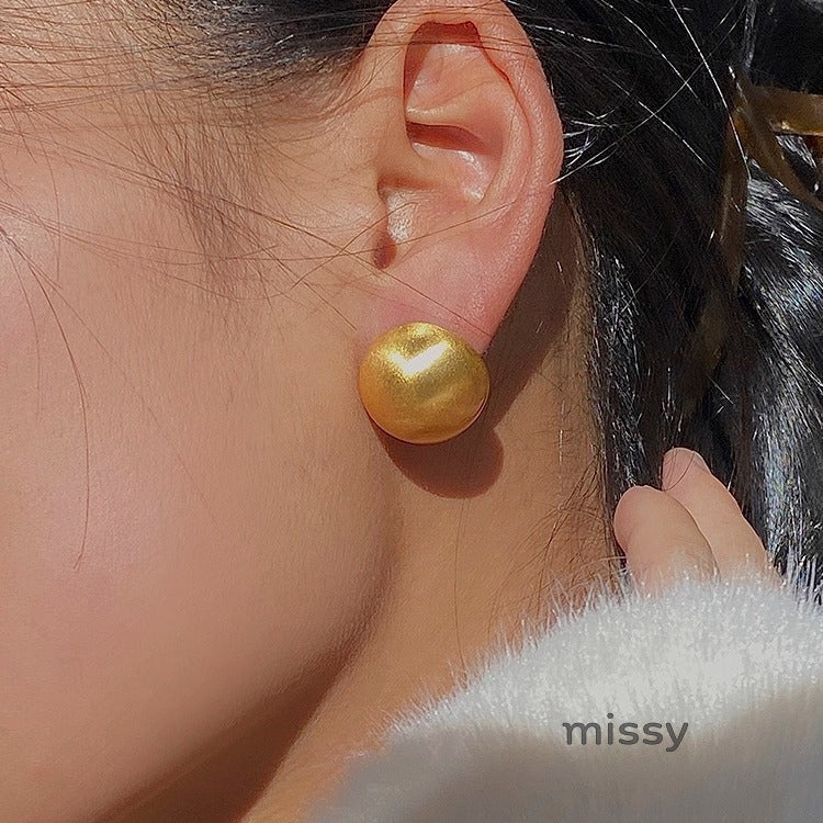 Marlyn Brushed Round Earrings [TR7U2RCL]