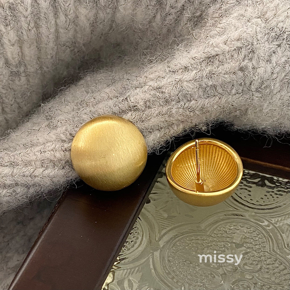 Marlyn Brushed Round Earrings [JQQEBJQE]
