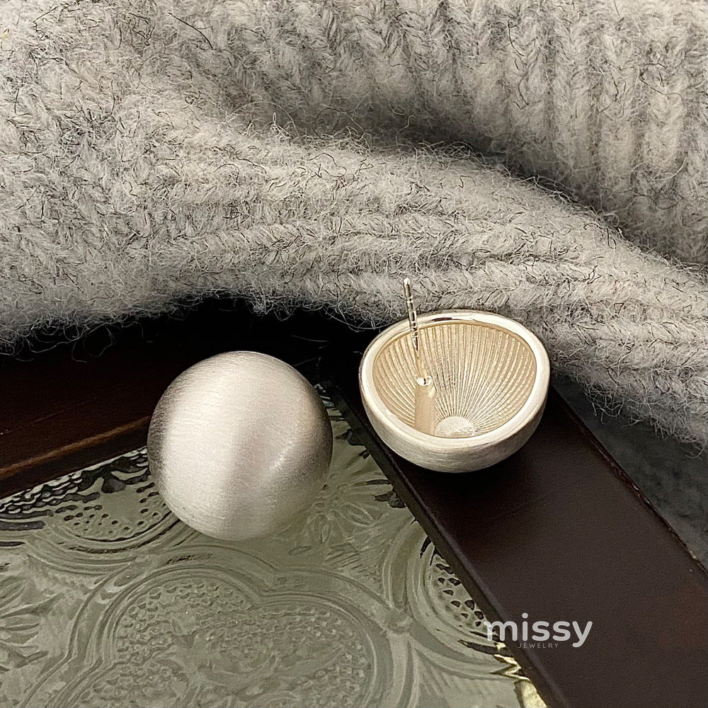 Marlyn Brushed Round Earrings [ZUY5SNW4]