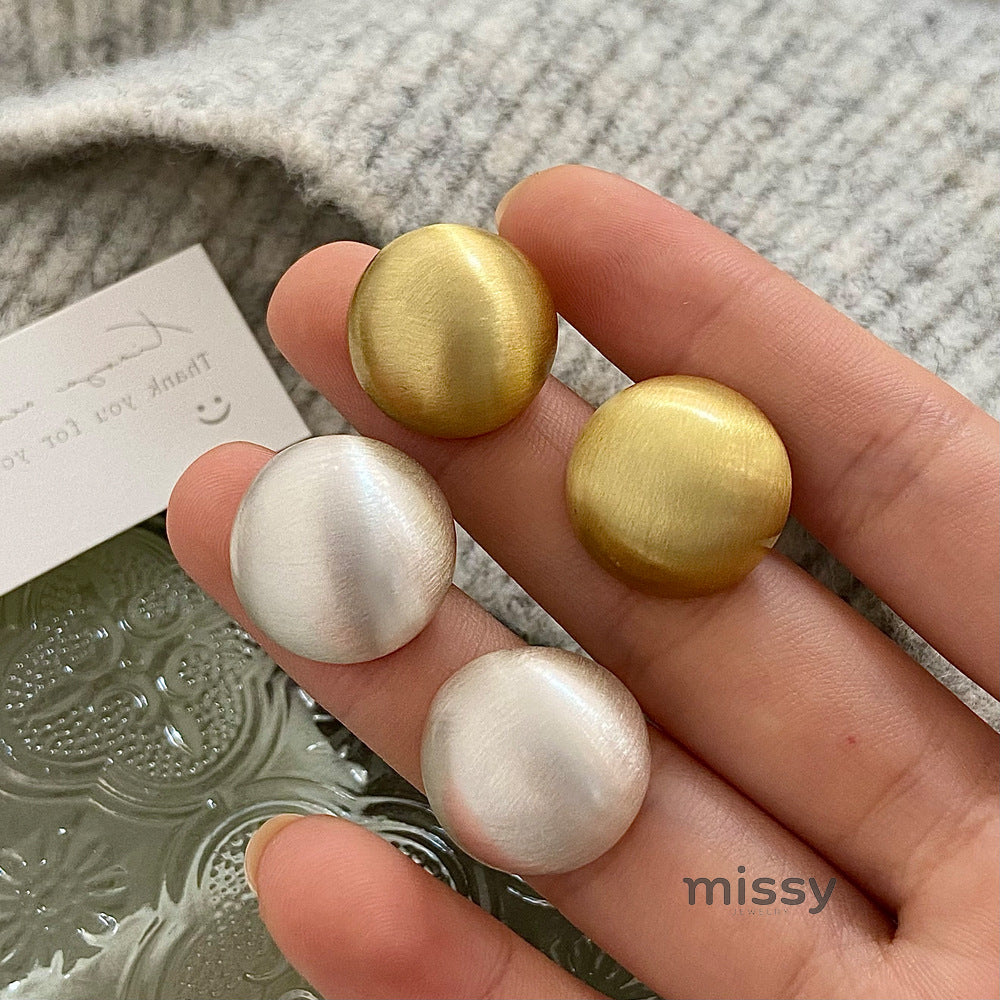 Marlyn Brushed Round Earrings [8KHNMKI5]