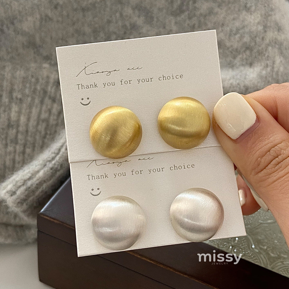 Marlyn Brushed Round Earrings [1597WMVI]