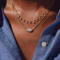 Marquise Zirconia Layered Necklace [XE0H3FOA]