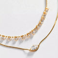 Marquise Zirconia Layered Necklace [JU6X9JY4]