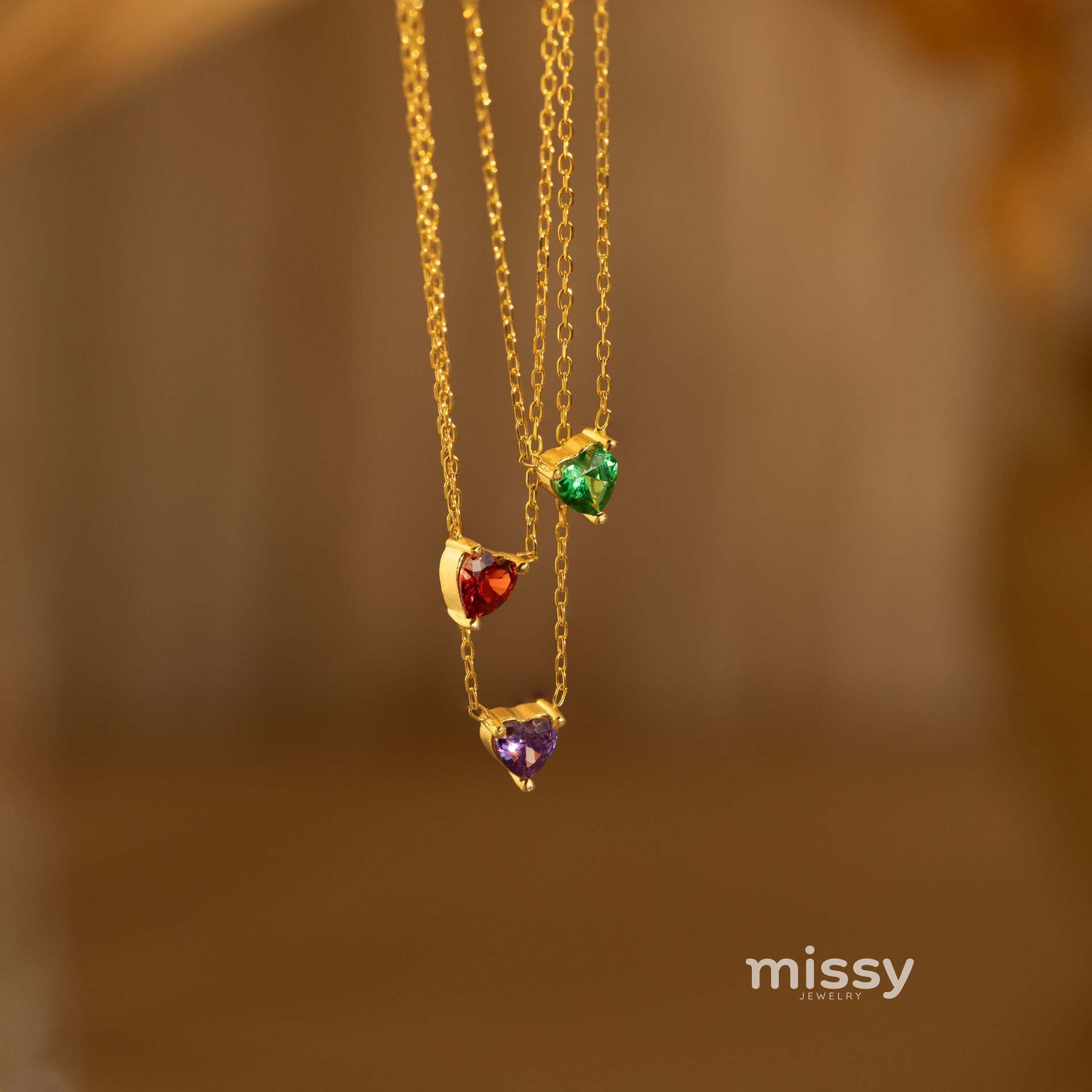 Maryella Birthstone Love Necklace [EW814DVC]